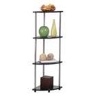 Convenience Concepts Four Tier Corner Shelf with Metal in Black and 