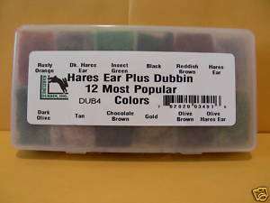 CLASSIC Hareline Hares Ear Dubbing Dispenser 12 Colors  