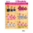 SIMPLICITY BABY DOLL CLOTHES IN THREE SI S,M,L