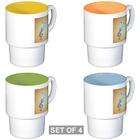 Artsmith Inc Stackable Coffee Mugs (4) Treble Clef Music Notes