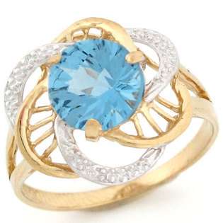 Jewels For Me Aquamarine Celtic Claddagh Ring 14K White Gold Genuine 