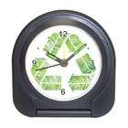 Carsons Collectibles Travel Alarm Clock of Designer Recycle Symbol of 