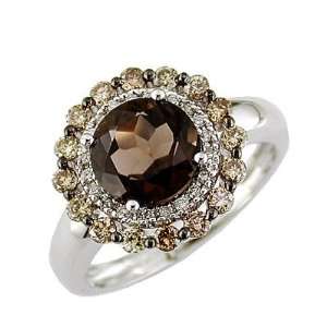   Topaz Diamond and Brown Diamond Ring Size 6 JewelryCastle Jewelry