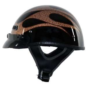   XTS Copper Flame with Brown Outline XX Large Half Helmet Automotive