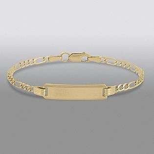   Gold Figaro 5.5 ID Bracelet  Jewelry Gold Jewelry Bracelets