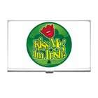 Carsons Collectibles Business Card Holder of Kiss Me Im Irish (Green 