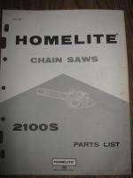 Homelite 2100S 2100 S Chainsaw Parts List Manual  