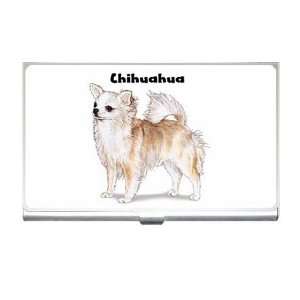  Chihuahua Long Hair Business Card Holder Case: Office 