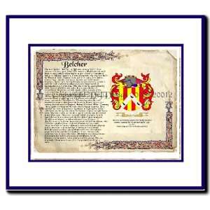  Belcher Coat of Arms/ Family History Wood Framed