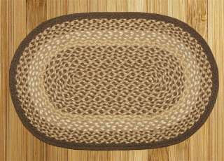 Jute Braided Area Rug 20x30 Oval Chocolate/Natural  