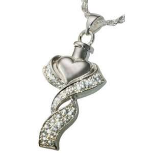  Ribboned Heart Cremation Jewelry