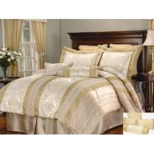  Gold Dust King 8 Piece Bed In A Bag Comforter Set: Home 