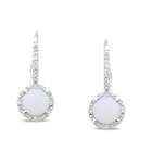 Created Opal Checkerboard Cut Gemstone Diamond Earrings