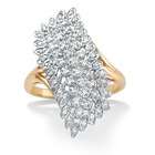 palm beach jewelry 18k gold silver diamond cluster ring size