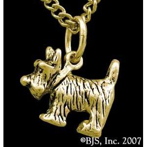 com Scottish Terrier Necklace, 14k Yellow Gold, 18 Gold Filled Cable 