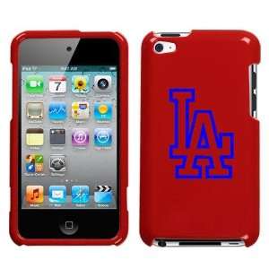 APPLE IPOD TOUCH ITOUCH 4 4TH BLUE LA DODGERS OUTLINE ON A RED HARD 