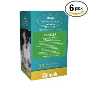 Dilmah Exotic Collection, Vanilla Flavored Tea, 25 Count Individually 