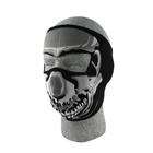 Cold Weather Headwear Neoprene Face Mask, Chrome Skull