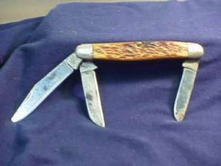 Vintage Queen Cutlery Bone Handle folding Pocket knife  