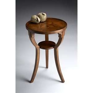  Butler Wood Olive Ash Burl Round Accent Table: Patio, Lawn 
