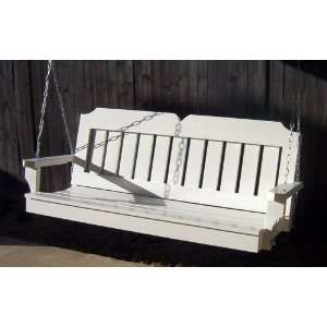   Foot White Painted Victorian Porch Swing with Chain