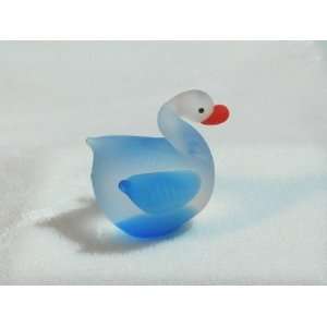  Collectibles Crystal Figurines Opaque Blue Duck. 