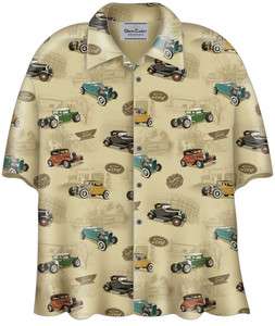 The Ford Model A Cars Hawaiian Camp Shirt made by David Carey 