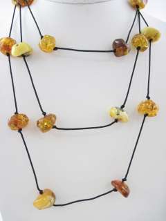 DESIGNER Multi Strand Amber Yellow Beaded Necklace  
