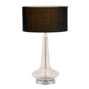  Adesso Genie Tall Table Lamp, Black/Satin Steel: Home 