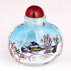 CHINESE INSIDE HAND PAINTING GLASS SNUFF BOTTLE  