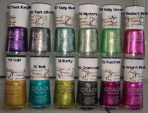 Lot of 6 Nabi Crack Crackle Shatter Nail Polish 60 different colors 