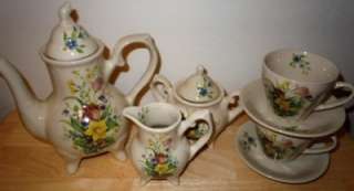 Tea Set Teaset Childs 7 PC Flower Design NIB Free USA Shipping  