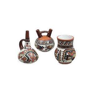  Ceramic vessels, Nazca (set of 3)