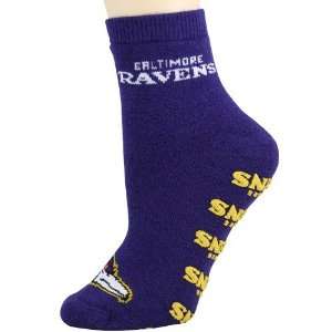 Baltimore Ravens Ladies Purple Slipper Socks:  Sports 