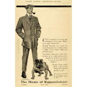 1910 Ad House Kuppenheimer Clothing Fashion Bulldog   Original Print 