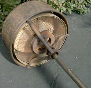   Outdoor Deck Gas Heater Antique Patio Art Deco Brass Iron Tin Steel