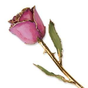  Lacquer Dipped Gold Trim Fuschia Rose Jewelry