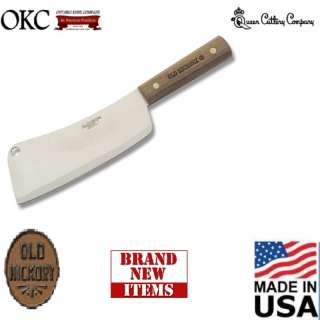 Meat Cleaver knife wood handle Made in USA Old Hickory Queen steel 