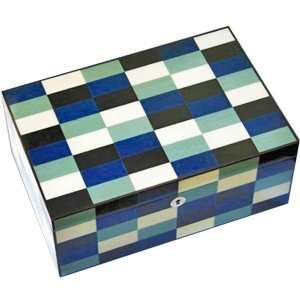 Italian Checkered Lacquer Blue Box Large