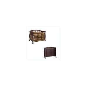   Convertible Wood Crib Set w/ Toddler Rail in Coffee