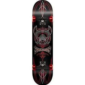  Speed Demon Pinstripe Demon Complete Skateboard (Black/Red 