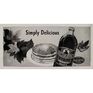  1947 Print Lumberjack Maple Syrup Pancakes Poster Ad 