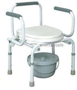 NEW Heavy Duty Bedside Toilet Commode w/ Removable Back  