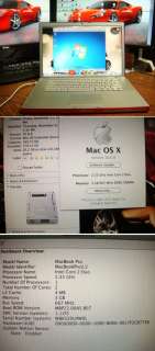 Apple Macbook Pro C2D 2.33GHz 3GB RAM 200GB HD 1440x900 Mac OSX + Win7 
