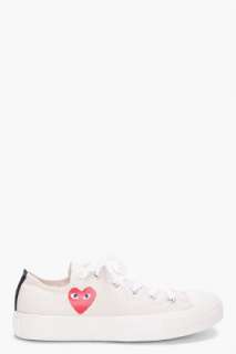 Play Comme Des Garçons Canvas Red Heart Low Sneakers for men  