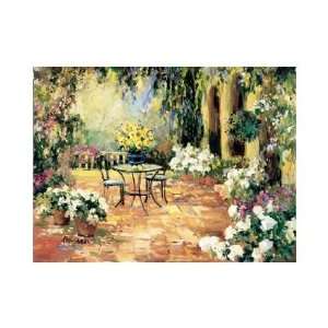  Floral Courtyard Poster Print