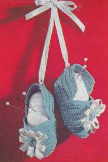 Vintage Crochet PATTERN Pin Cushion Baby Bootie Slipper  