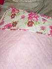 FABRIC PINK QUILTED 2 SIDED PLACEMATS , SET OF 4   FLORAL & STRIPES 
