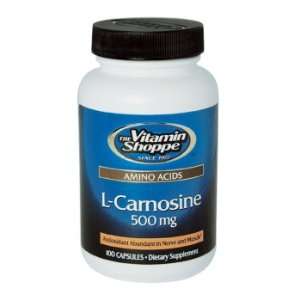  Vitamin Shoppe   L Carnosine, 500 mg, 100 capsules Health 