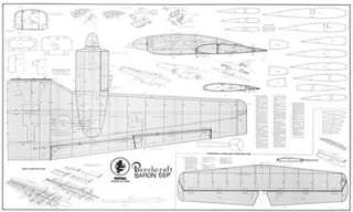 Royal BEECHCRAFT BARON 58P Plan, Pattern & Inst 70.5WS  